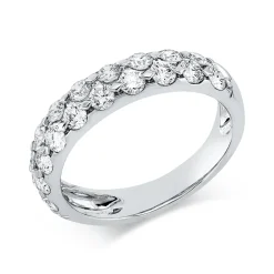 Ring aus 750 Gold Weißgold 19 Brillanten 0,97ct TW-SI B:4,3mm