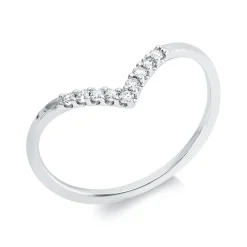 Ring aus 750 Gold Weißgold 9 Brillanten 0,1ct TW-SI B:6,9mm