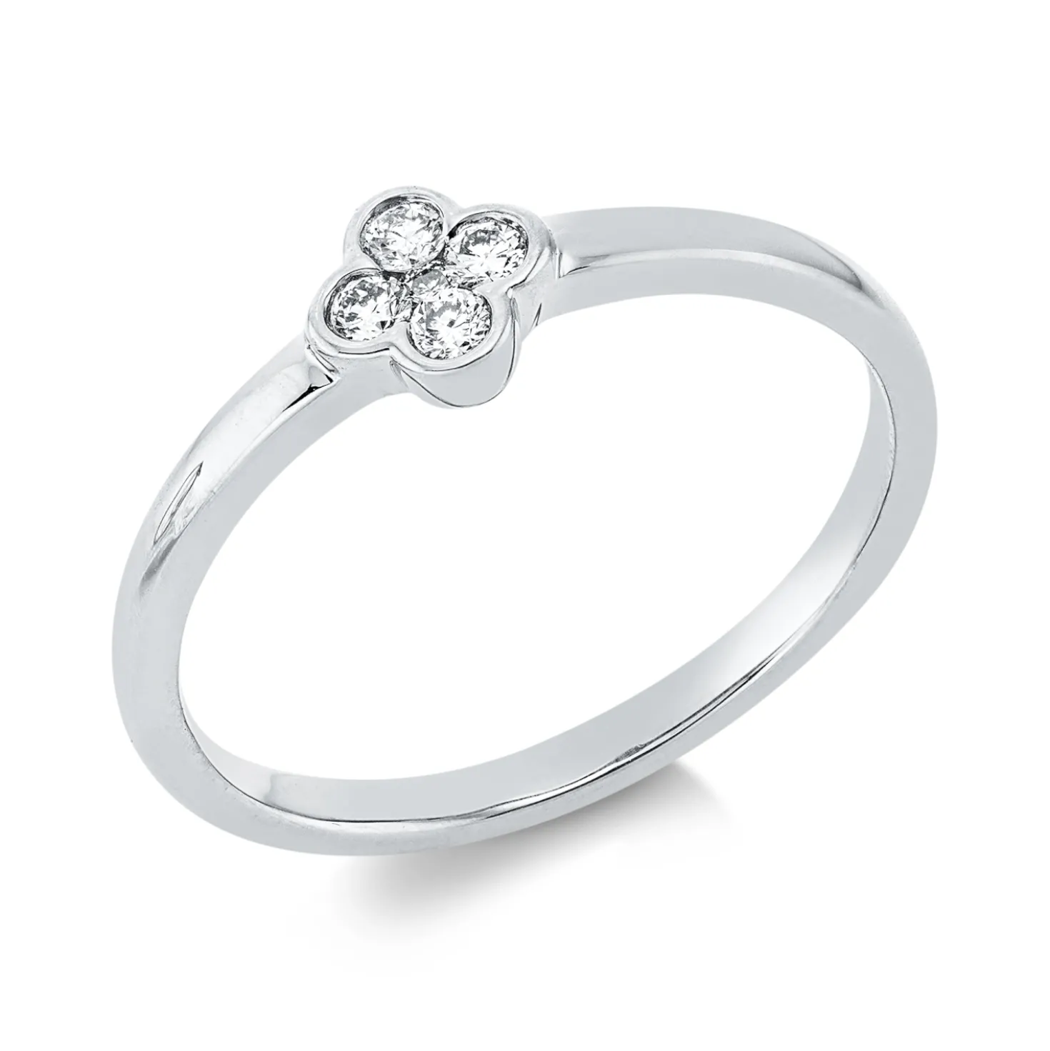Ring aus 750 Gold Weißgold 5 Brillanten 0,1ct TW-SI B:5,3mm