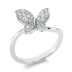 Ring aus 750 Gold Weißgold 32 Brillanten 0,4ct TW-SI B:11,1mm