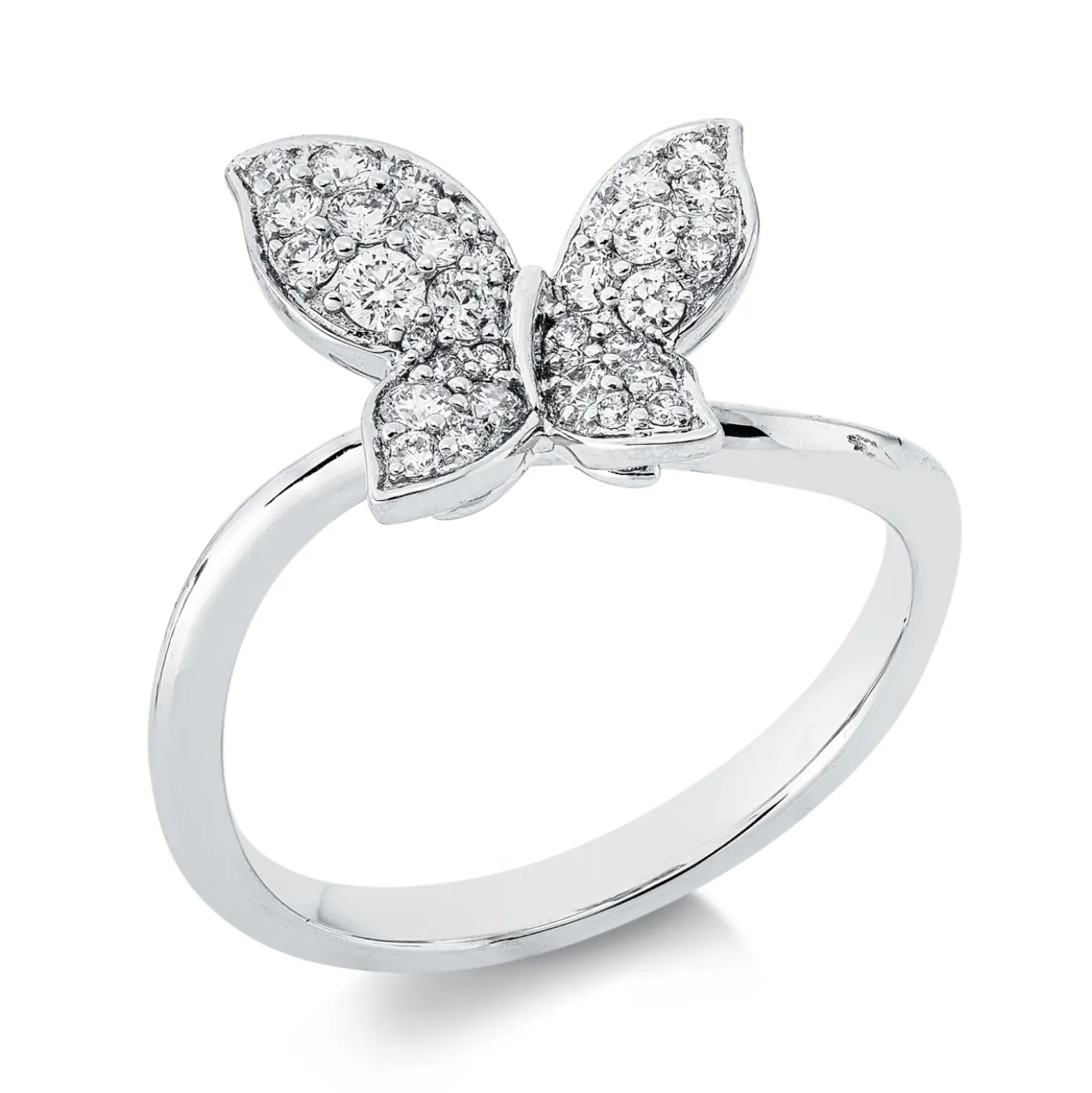 Ring aus 750 Gold Weißgold 32 Brillanten 0,4ct TW-SI B:11,1mm