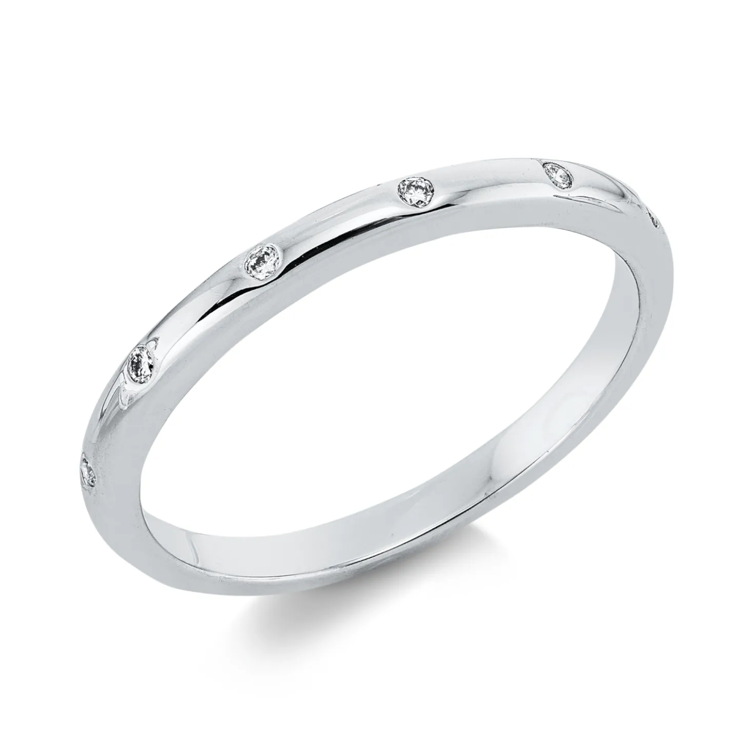 Ring aus 750 Gold Weißgold 6 Brillanten 0,05ct TW-SI B:12,2mm