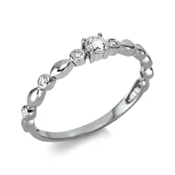 Ring aus 750 Gold Weißgold 7 Brillanten 0,17ct TW-SI B:3mm
