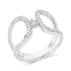 Ring aus 750 Gold Weißgold 59 Brillanten 0,45ct TW-SI B:13mm