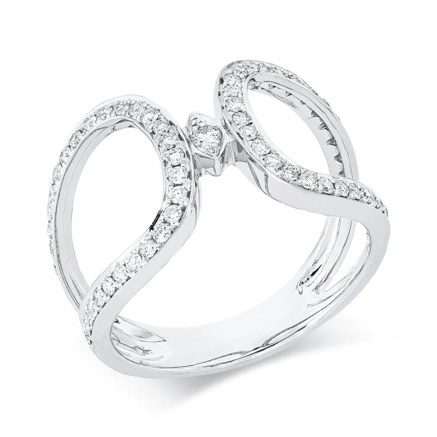 Ring aus 750 Gold Weißgold 59 Brillanten 0,45ct TW-SI B:13mm