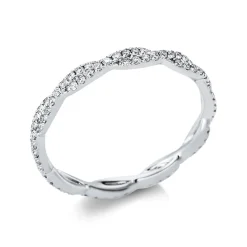 Ring aus 750 Gold Weißgold 90 Brillanten 0,42ct TW-SI B:2,1mm