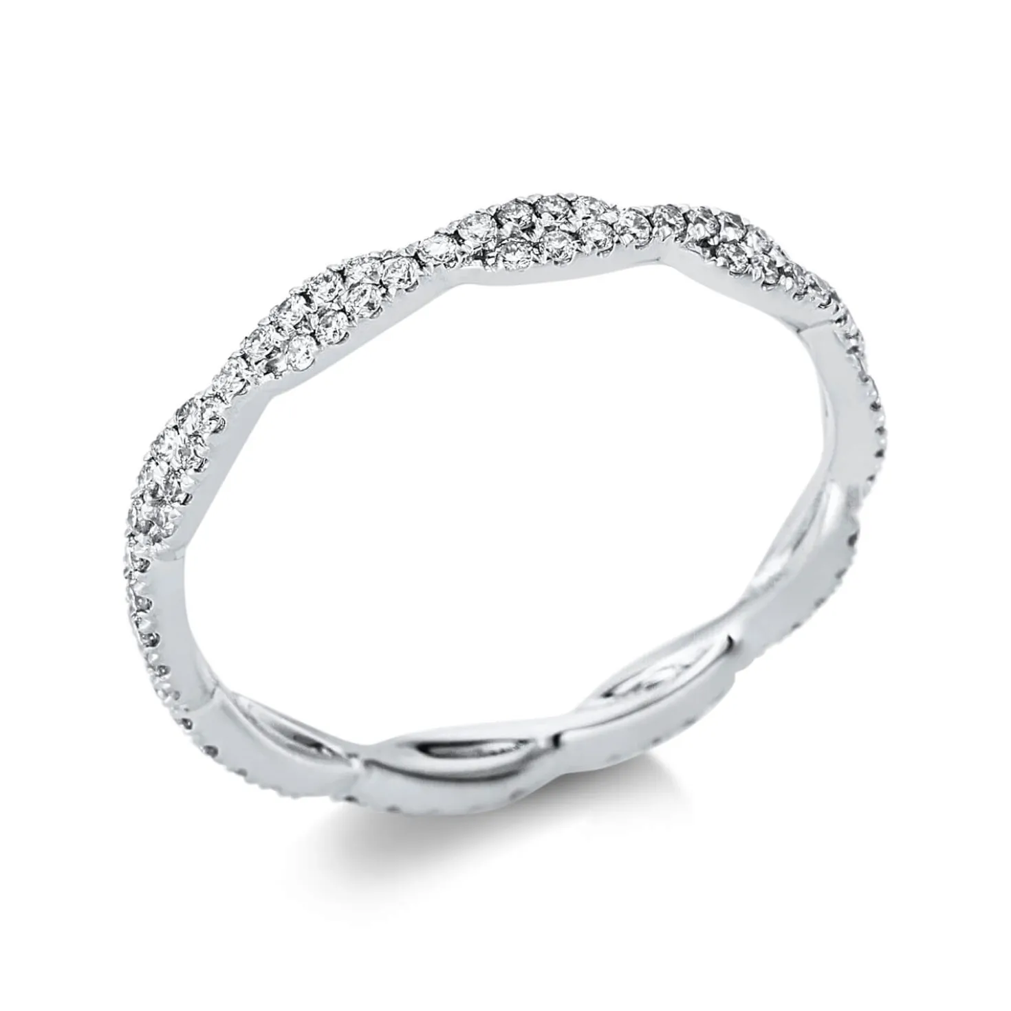 Ring aus 750 Gold Weißgold 90 Brillanten 0,42ct TW-SI B:2,1mm