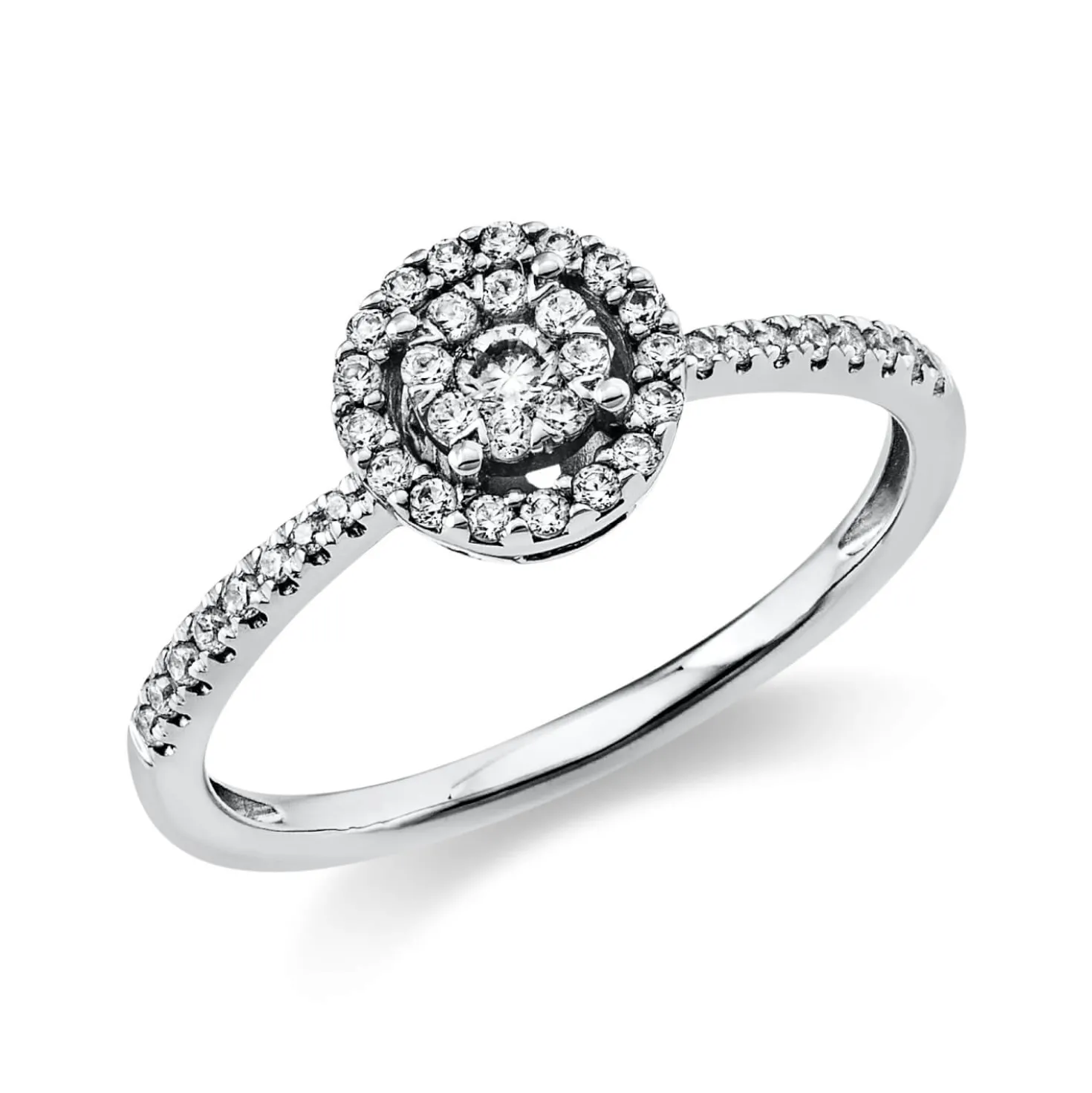 Ring aus 750 Gold Weißgold 42 Brillanten 0,27ct TW-SI Ø7mm