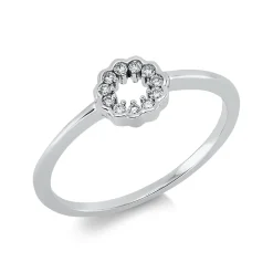 Ring aus 750 Gold Weißgold 11 Brillanten 0,08ct TW-SI Ø6,4mm