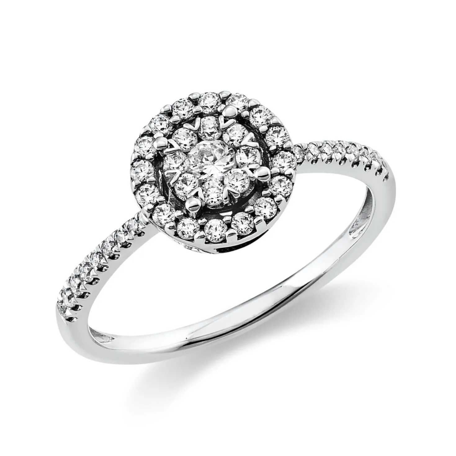Ring aus 750 Gold Weißgold 45 Brillanten 0,36ct TW-SI Ø8mm