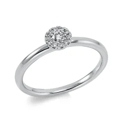 Ring aus 750 Gold Weißgold 11 Brillanten 0,13ct TW-SI Ø5,6mm