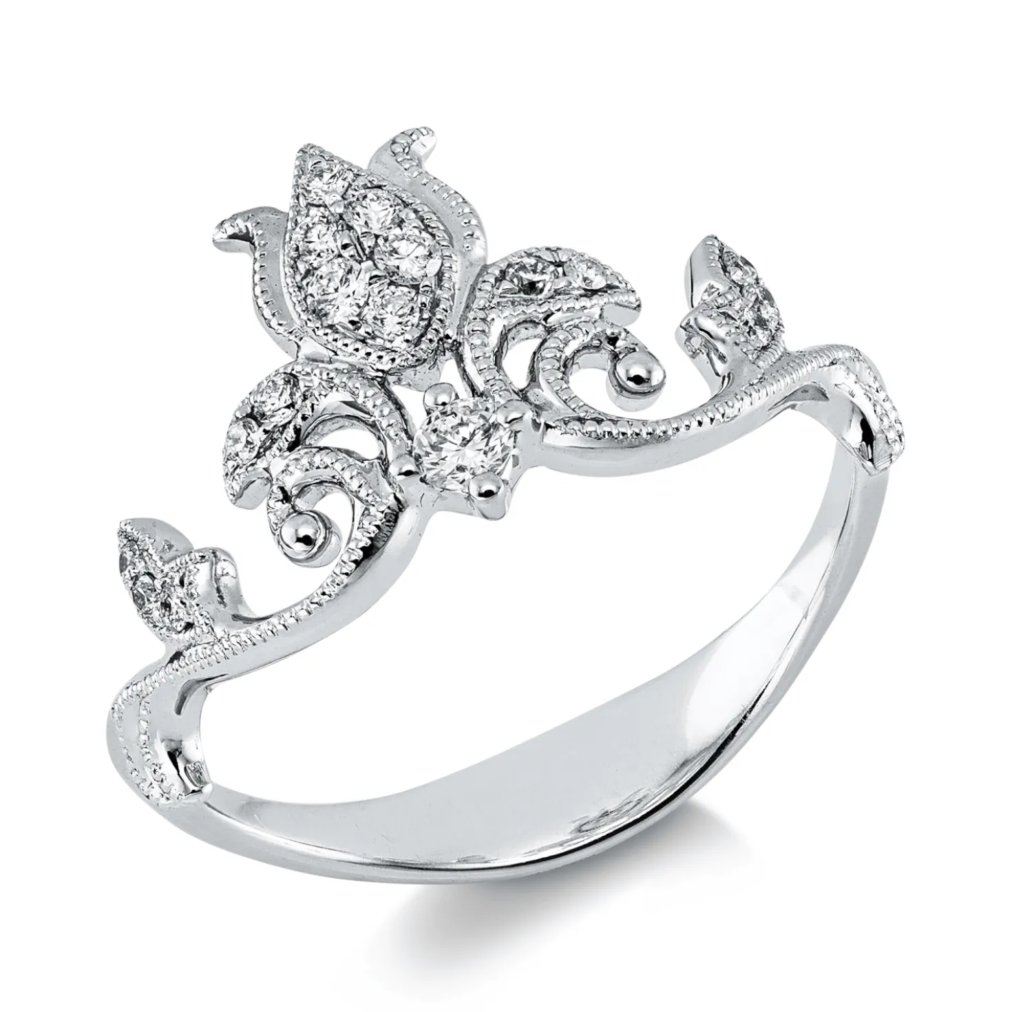 Ring aus 750 Gold Weißgold 17 Brillanten 0,17ct TW-SI/PI H:11,2mm
