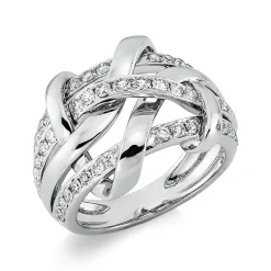 Ring aus 750 Gold Weißgold 54 Brillanten 0,88ct TW-VSI B:16,5mm