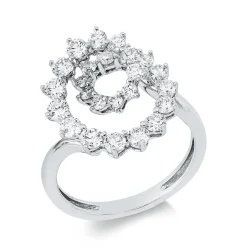 Ring aus 750 Gold Weißgold 25 Brillanten 1,16ct TW-VSI B:15,8mm