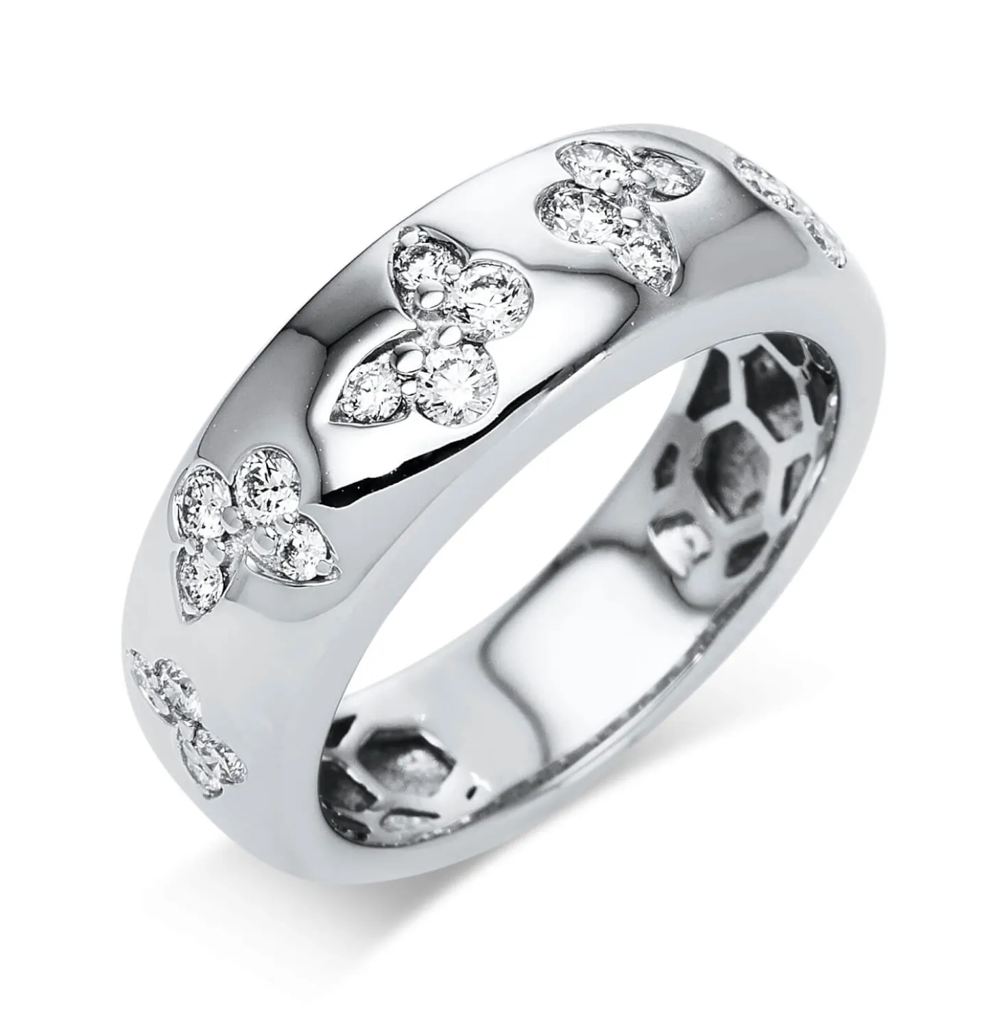 Ring aus 750 Gold Weißgold 20 Brillanten 0,41ct TW-VSI B:7,1mm