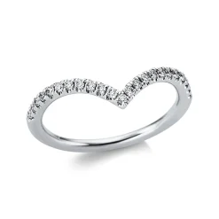 Ring aus 585 Gold Weißgold 23 Brillanten 0,22ct TW-VSI H:6mm