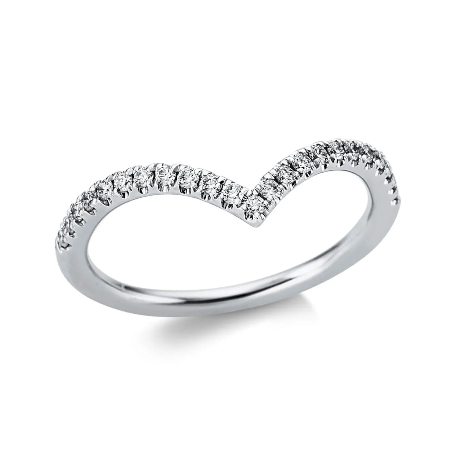 Ring aus 585 Gold Weißgold 23 Brillanten 0,22ct TW-VSI H:6mm