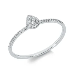 Ring aus 750 Gold Weißgold 34 Brillanten 0,1ct TW-VSI/SI B:5,3mm