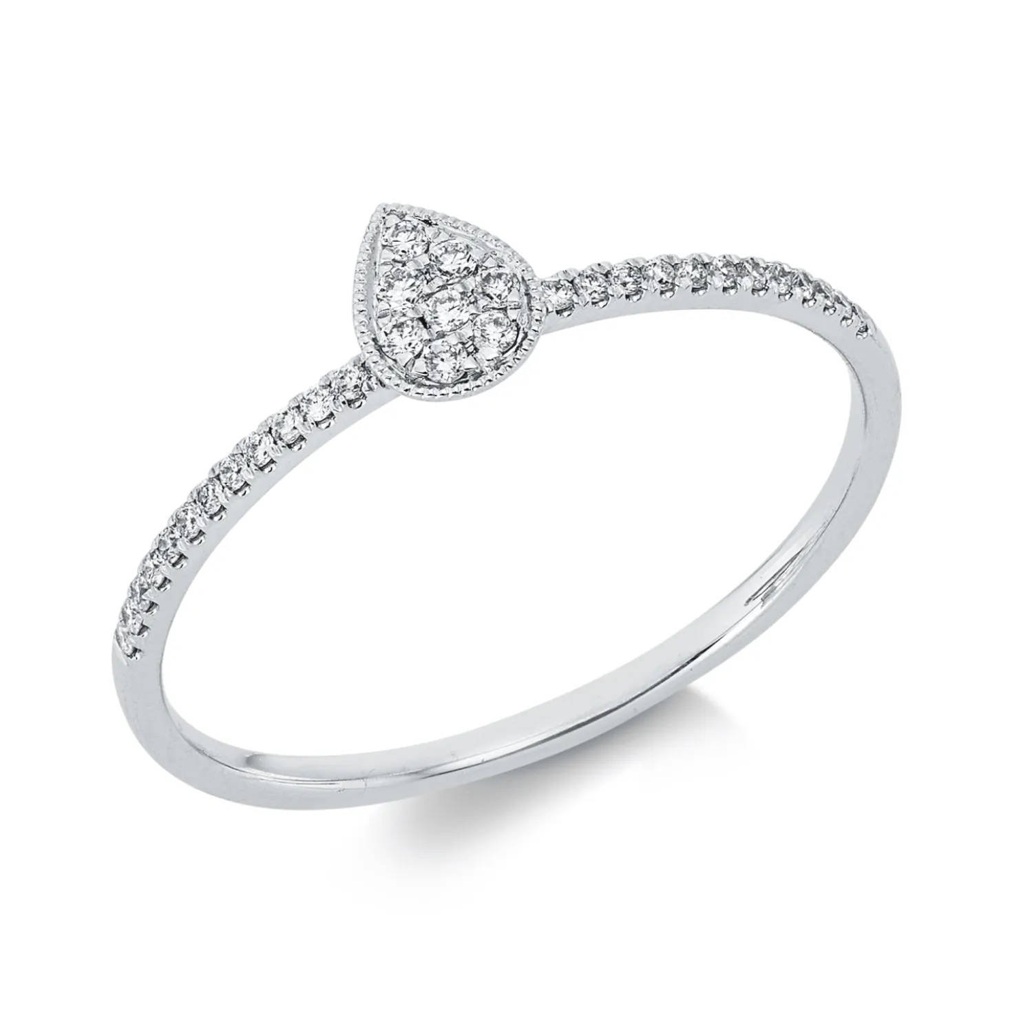 Ring aus 750 Gold Weißgold 34 Brillanten 0,1ct TW-VSI/SI B:5,3mm