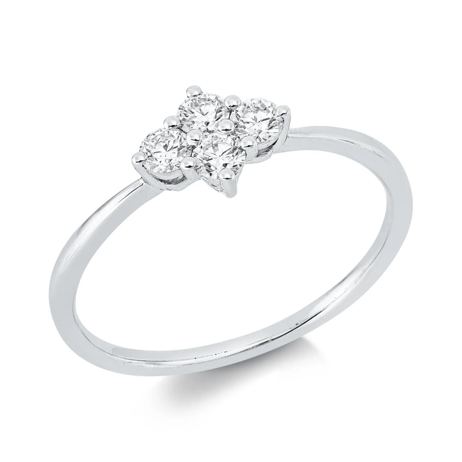 Ring aus 750 Gold Weißgold 4 Brillanten 0,27ct TW-VSI/SI B:6mm