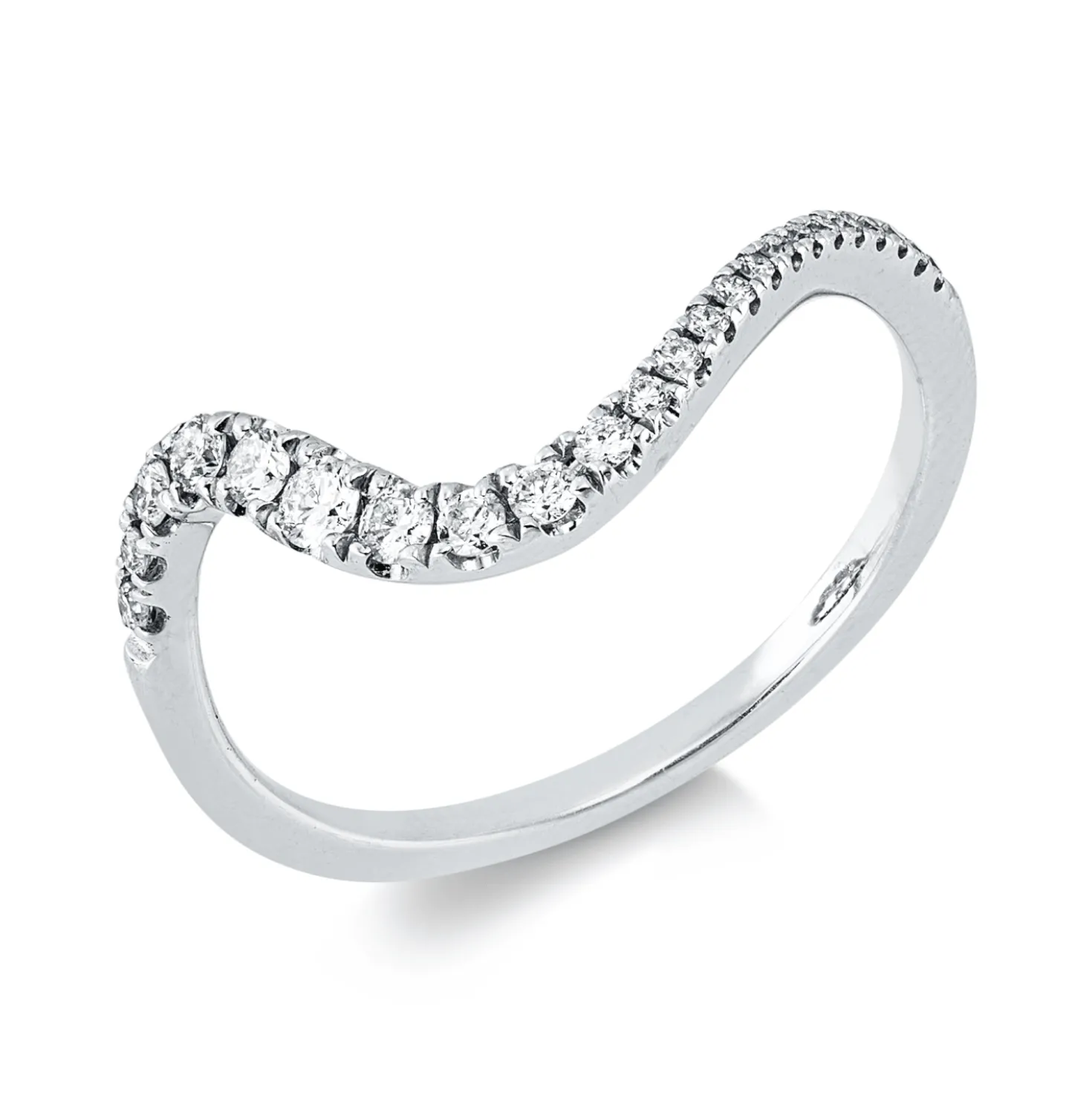 Ring aus 750 Gold Weißgold 23 Brillanten 0,21ct W-PI B:10mm