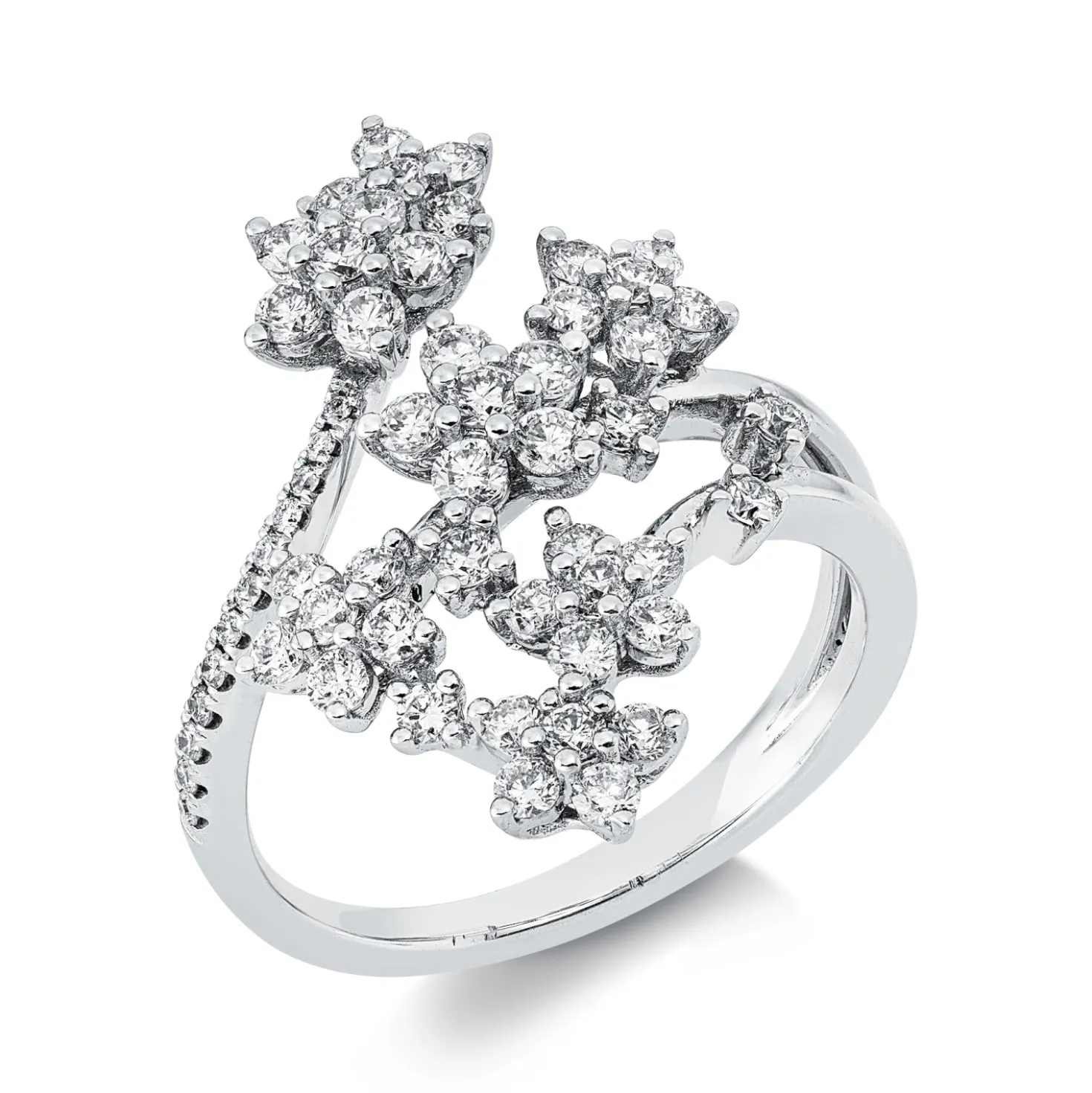 Ring aus 750 Gold Weißgold 57 Brillanten 1ct W-PI B:24,1mm