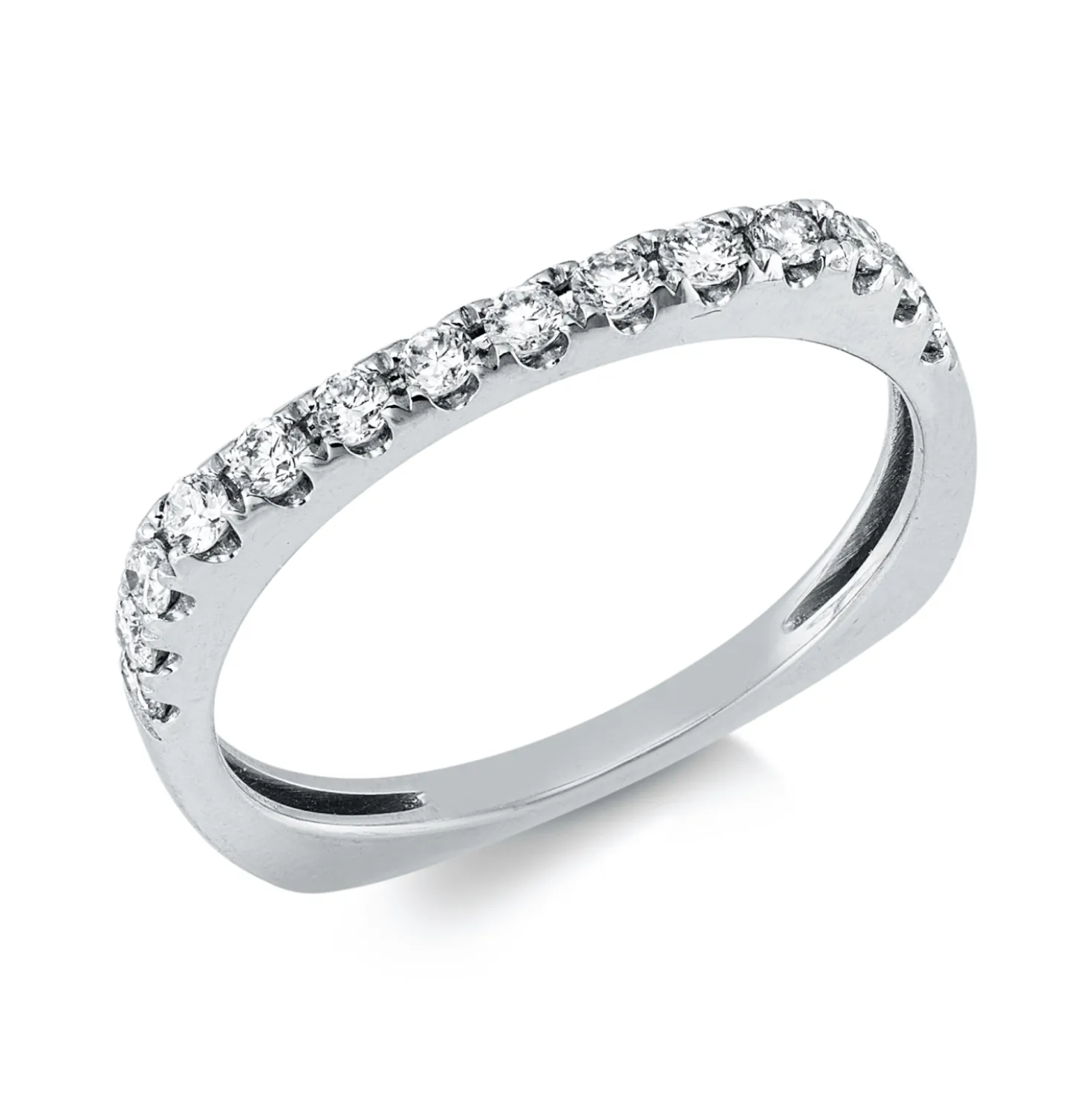 Ring aus 750 Gold Weißgold 14 Brillanten 0,31ct W-PI B:2,3mm