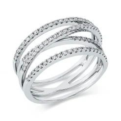 Ring aus 750 Gold Weißgold 90 Brillanten 0,48ct W-SI B:8,6mm