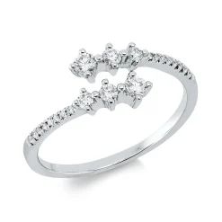 Ring aus 750 Gold Weißgold 22 Brillanten 0,25ct W-SI B:7,3mm