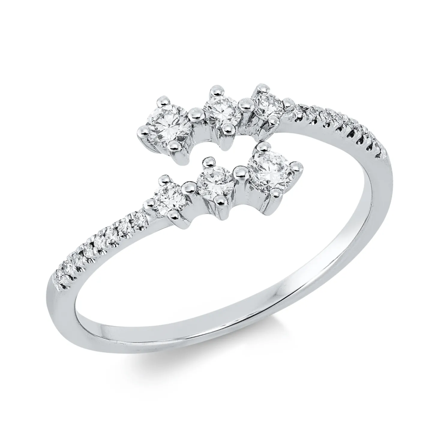 Ring aus 750 Gold Weißgold 22 Brillanten 0,25ct W-SI B:7,3mm