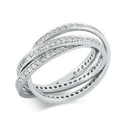 Ring aus 750 Gold Weißgold 144 Brillanten 0,98ct W-SI B:5,1mm