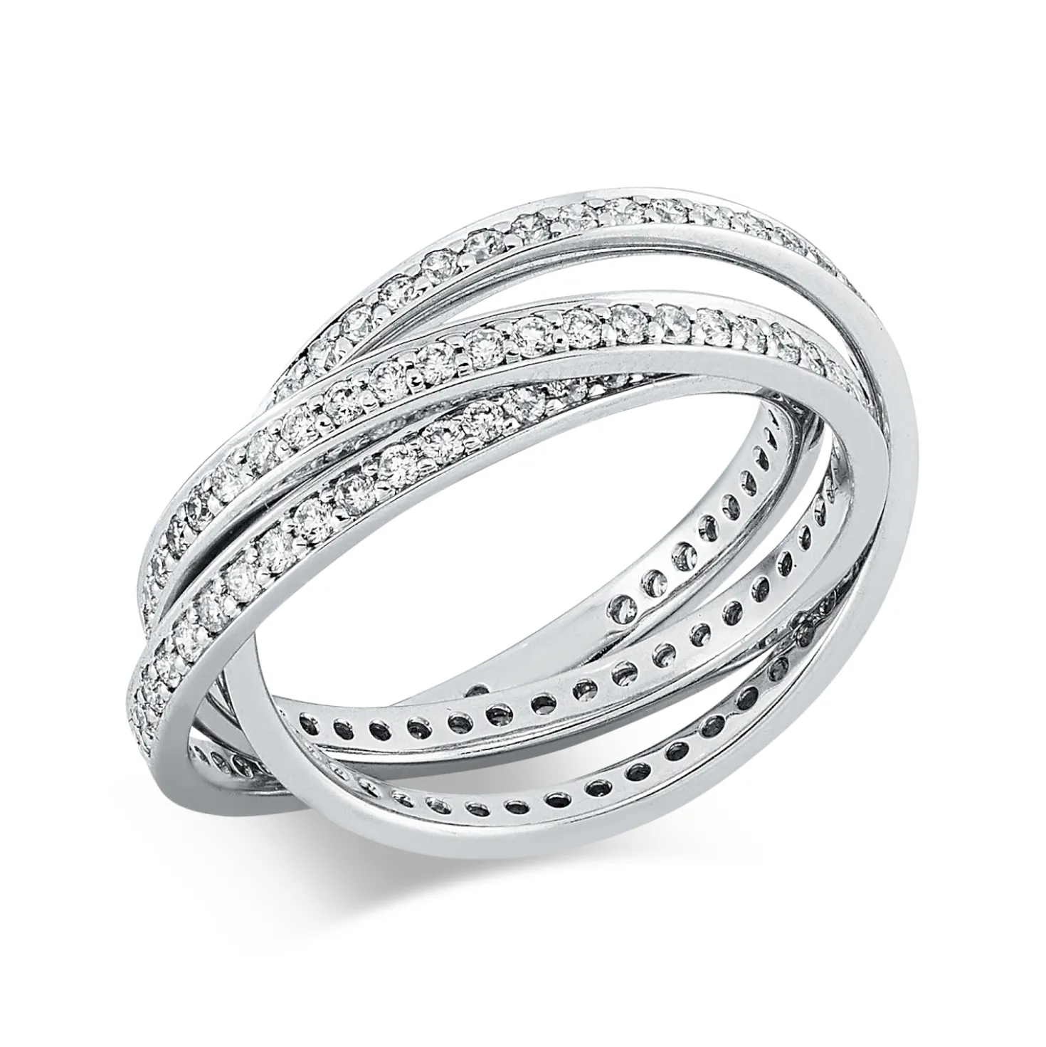 Ring aus 750 Gold Weißgold 144 Brillanten 0,98ct W-SI B:5,1mm