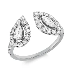 Ring aus 750 Gold Weißgold 37 Diamanten 1,06ct B:10mm