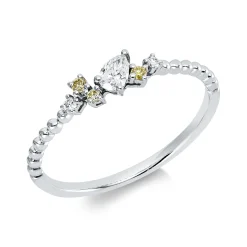 Ring aus 750 Gold Weißgold 6 Diamanten 0,17ct B:3,7mm