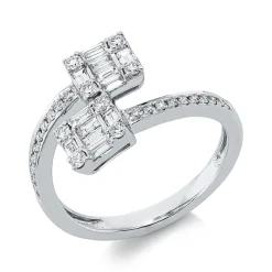 Ring aus 750 Gold Weißgold 40 Diamanten 0,6ct B:11,3mm