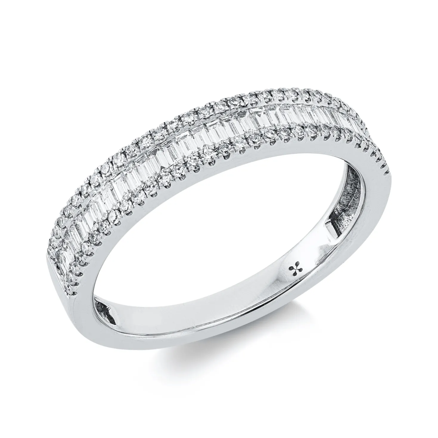 Ring aus 585 Gold Weißgold 93 Diamanten 0,45ct B:3,7mm