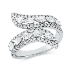 Ring aus 750 Gold Weißgold 82 Diamanten 1,22ct B:19,3mm