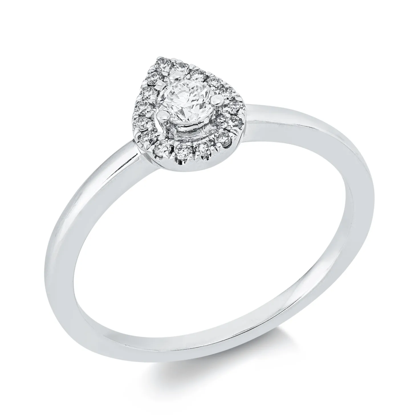 Ring aus 750 Gold Weißgold 17 Diamanten 0,22ct B:8mm