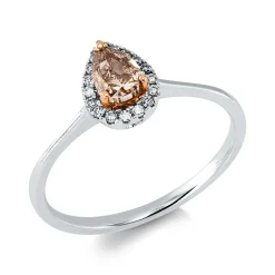 Ring aus 750 Gold Weißgold 18 Diamanten 0,43ct B:7,8mm