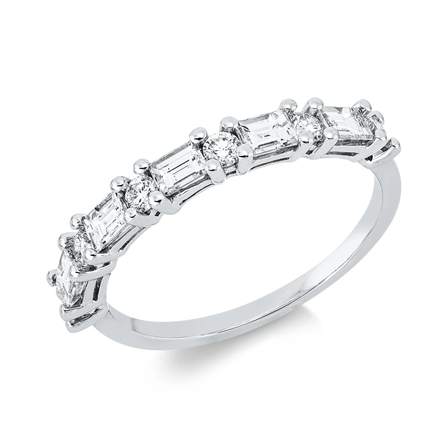 Ring aus 750 Gold Weißgold 11 Diamanten 0,77ct B:3,1mm