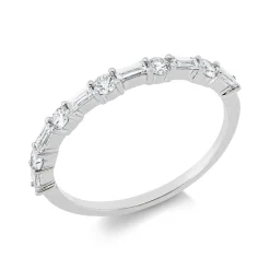 Ring aus 750 Gold Weißgold 11 Diamanten 0,4ct B:2,1mm