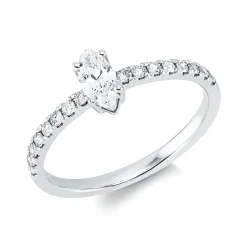 Ring aus 750 Gold Weißgold 17 Diamanten 0,46ct B:6,7mm