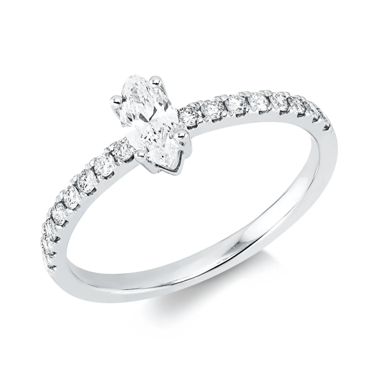 Ring aus 750 Gold Weißgold 17 Diamanten 0,46ct B:6,7mm