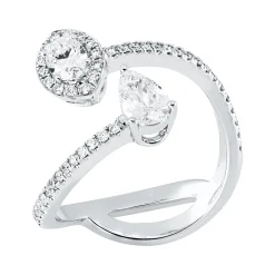 Ring aus 750 Gold Weißgold 51 Diamanten 0,91ct B:14,4mm