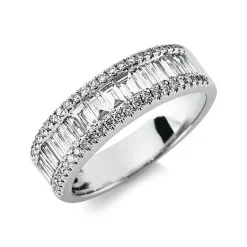 Ring aus 750 Gold Weißgold 68 Diamanten 0,93ct B:5,9mm