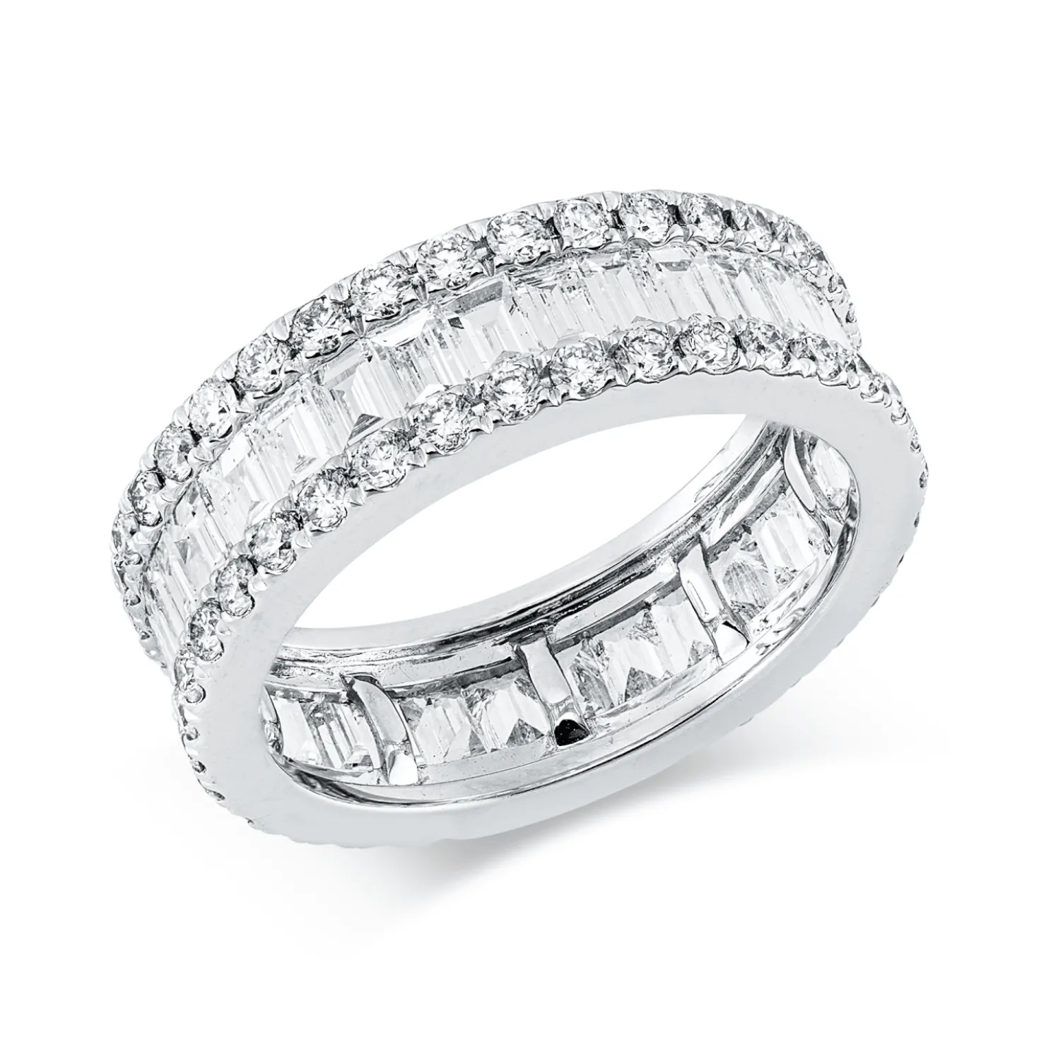 Ring aus 585 Gold Weißgold 102 Diamanten 3ct F-SI B:6,3mm