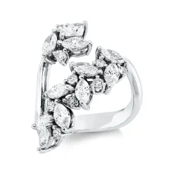 Ring aus 750 Gold Weißgold 20 Diamanten 1,78ct F-SI B:20,4mm
