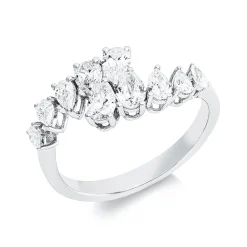 Ring aus 750 Gold Weißgold 10 Diamanten 1,07ct F-VSI/SI B:9,2mm