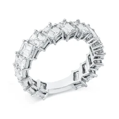 Ring aus 750 Gold Weißgold 16 Diamanten 5,24ct I-VVS/VS B:5,8mm 4er-Krappe
