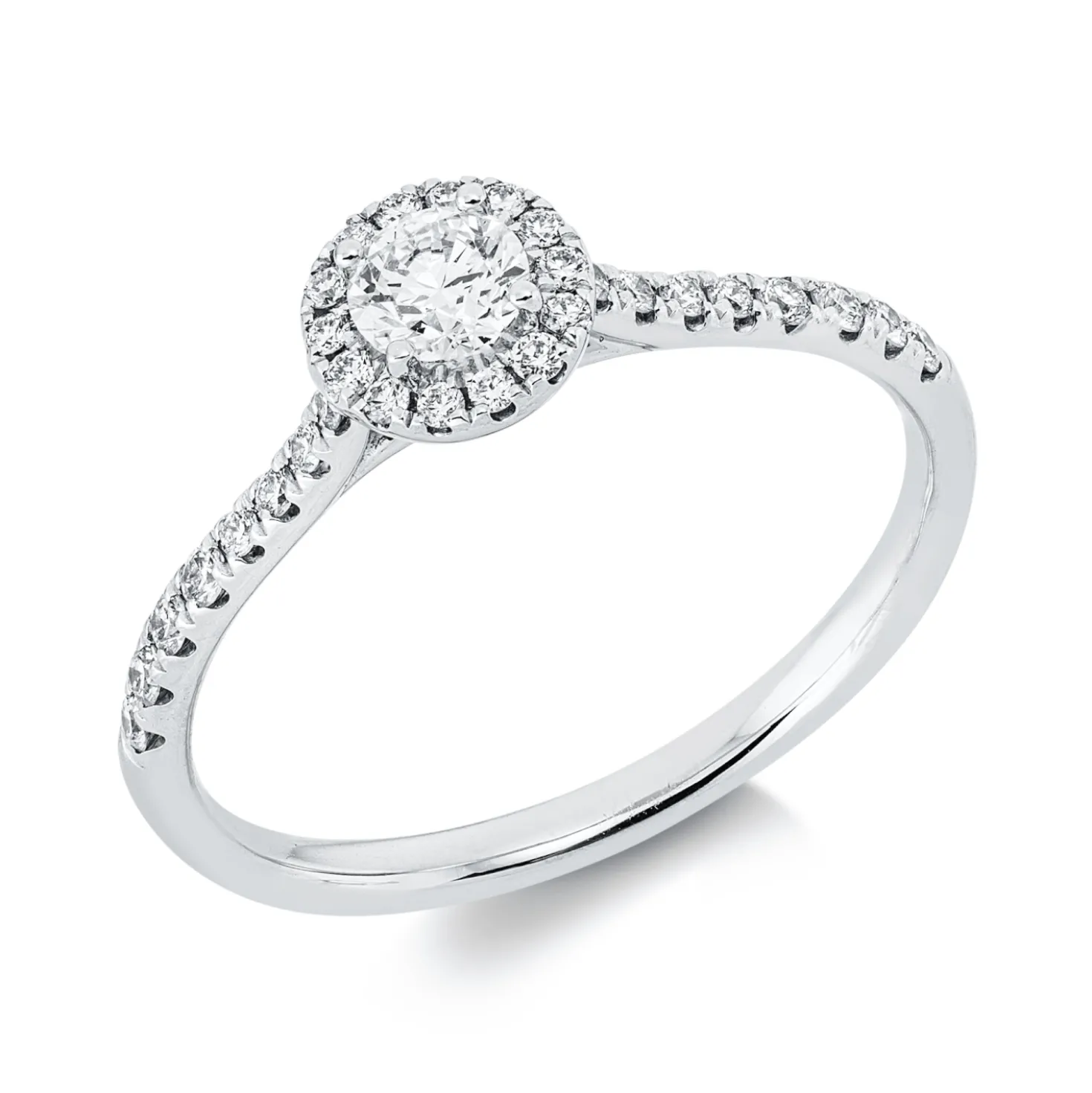 Ring aus 750 Gold Weißgold 31 Diamanten 0,4ct Ø6mm